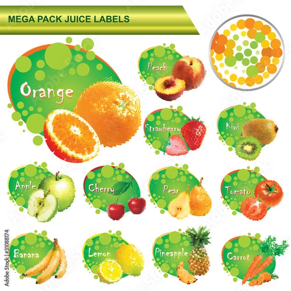 Obraz juice labels mega pack