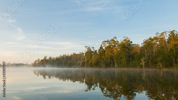 Obraz fog on the reservoir in Khao Yai National Park Thailand