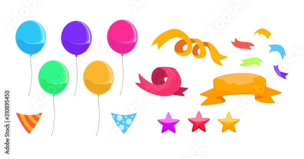 Obraz set of birthday party element