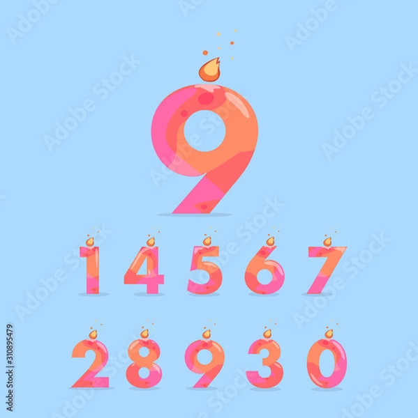 Obraz set of birthday candles