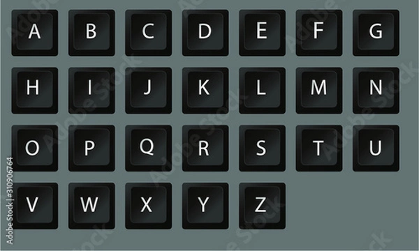 Fototapeta black white keyboard letter character keyboard button, schwarz weiß Zeichen Schrift Button Tastatur