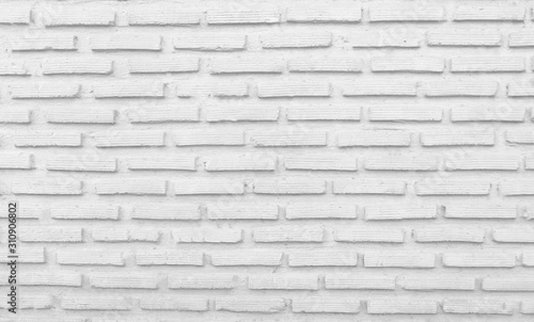 Fototapeta White brick wall for background or texture