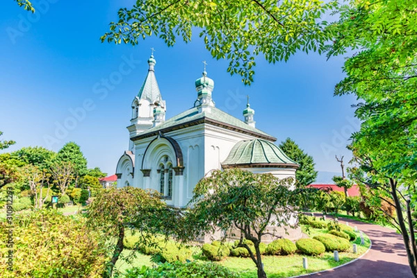 Obraz 北海道の夏の風景 函館ハリストス正教会