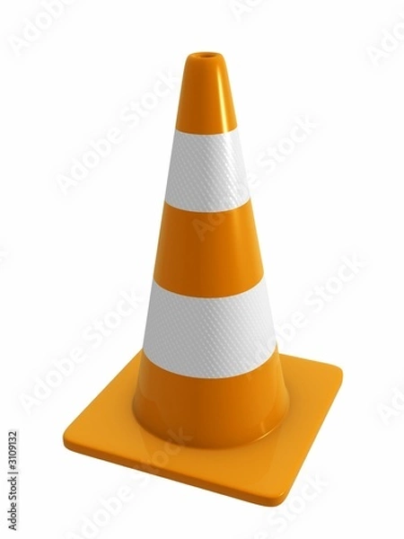 Obraz road cone with reflective bands