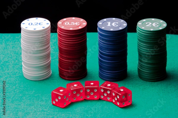 Obraz Columns Dice Poker Chips