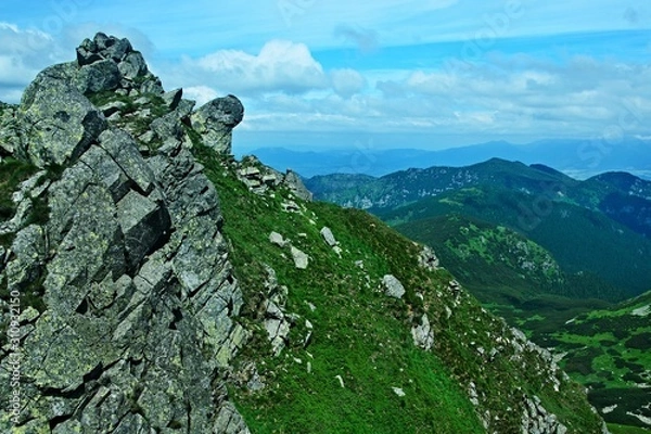 Fototapeta Slovakia-view from the path from Dumbier peak in Low Tatras