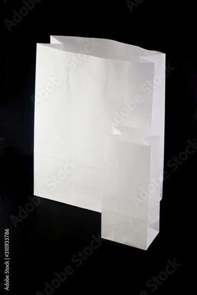 Obraz  two white eco paper bags for products