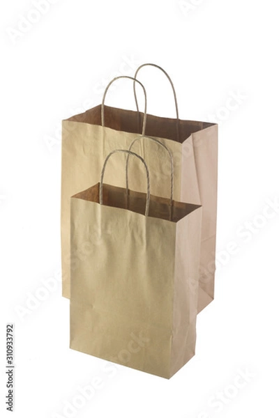 Obraz  paper craft packages of different sizes on a white background