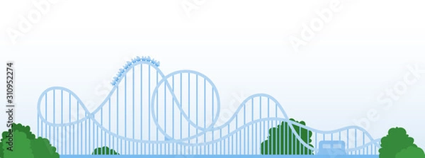 Fototapeta Roller coaster vector icon flat isolated