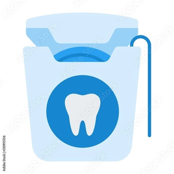 Obraz Dental floss vector icon flat isolated
