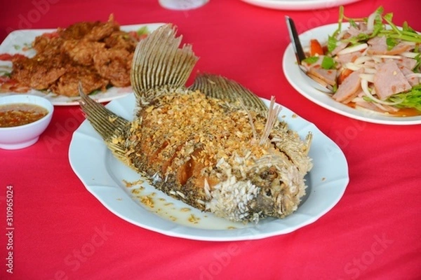 Obraz fried rice with shrimp