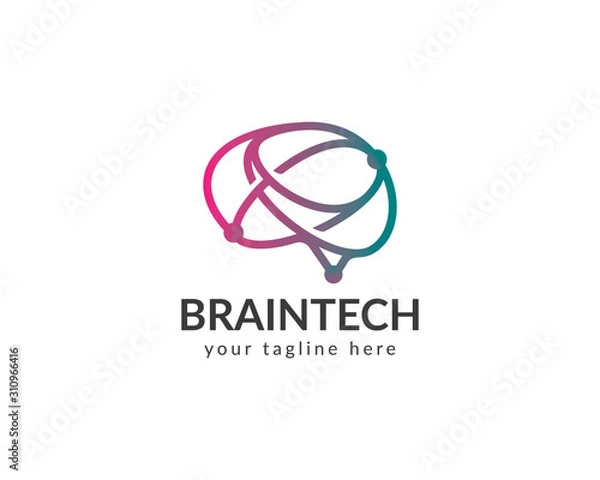 Obraz Brain technology logo