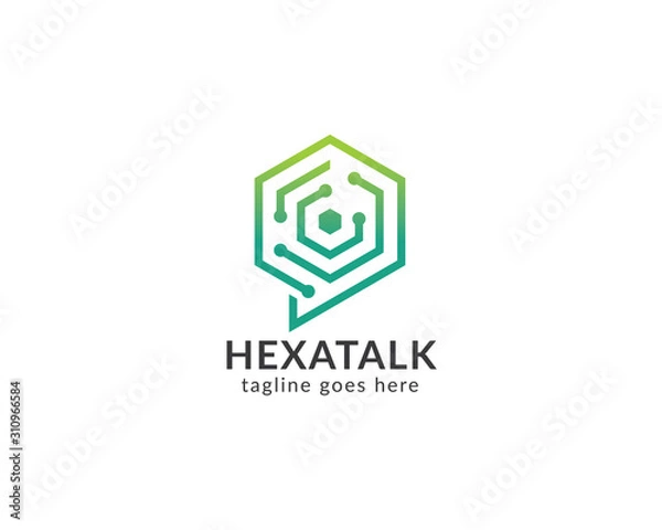 Obraz Hexagonal talk logo