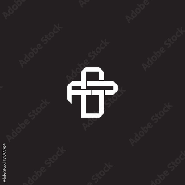 Fototapeta Initial letter overlapping interlock logo monogram line art style