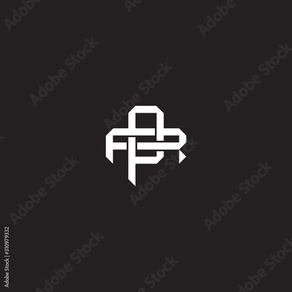 Fototapeta Initial letter overlapping interlock logo monogram line art style