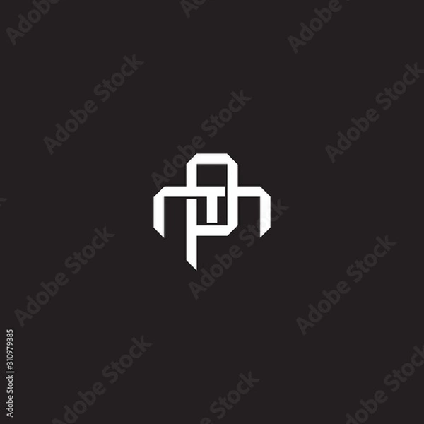Fototapeta Initial letter overlapping interlock logo monogram line art style