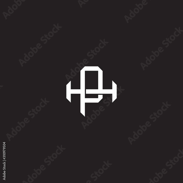 Obraz Initial letter overlapping interlock logo monogram line art style