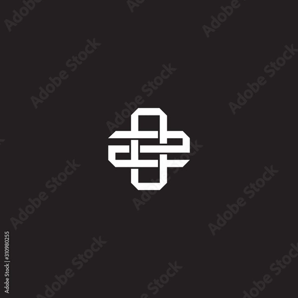 Fototapeta Initial letter overlapping interlock logo monogram line art style