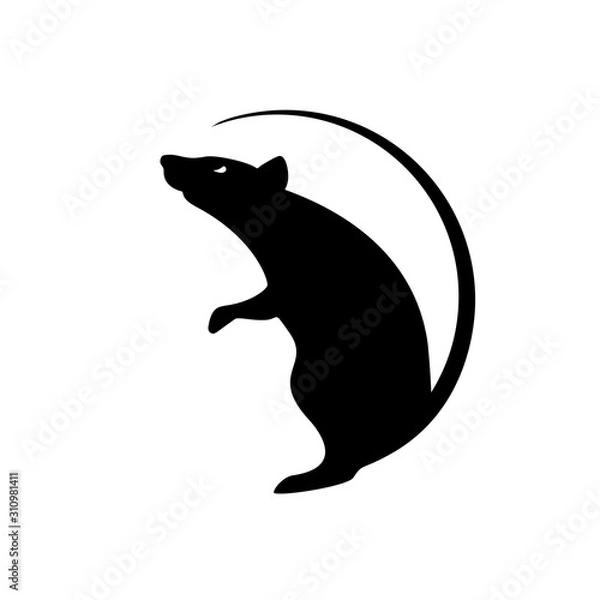 Fototapeta Rat, Mouse icon, symbol of the year, Chinese zodiac sign, vector illustration