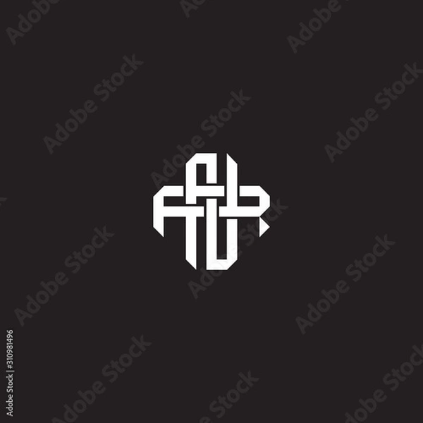 Fototapeta Initial letter overlapping interlock logo monogram line art style