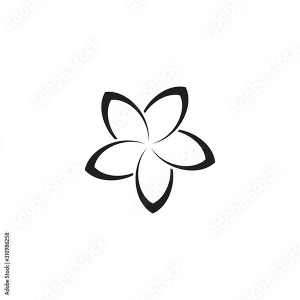 Fototapeta Beauty plumeria icon flowers design illustration