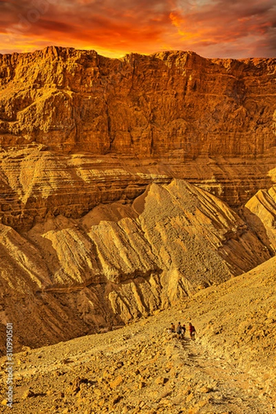 Obraz Masada (Massada) is Ancient Fortification overlooking the Dead Sea in the Judean desert, and one of Israel's most popular places.