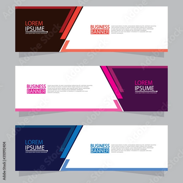 Fototapeta Vector abstract design web banner template. Web Design Elements - Header Design. Abstract geometric web banner template on grey background.Modern banner.