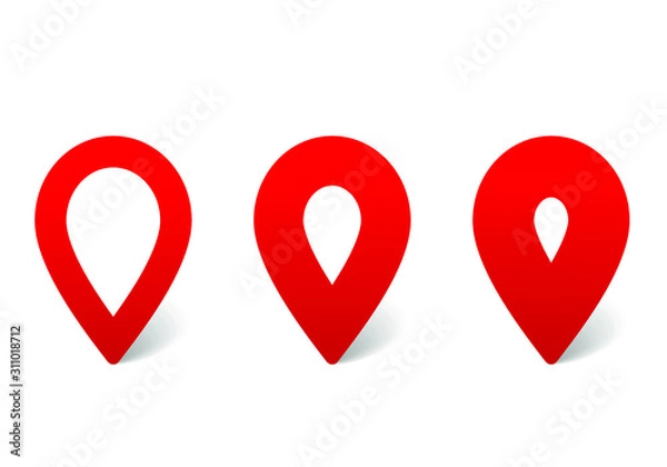 Obraz Map pointers, set of vector color pins, web icon