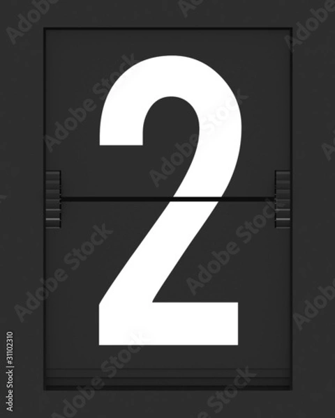 Fototapeta Number 2 from mechanical timetable board