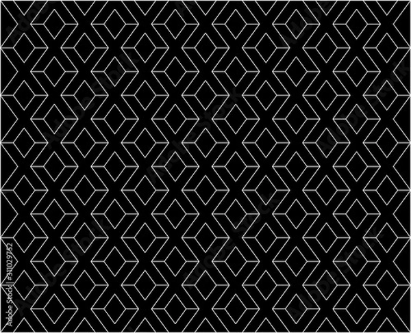 Fototapeta Black X letter pattern background vector. Repeat X alphabet on black background.