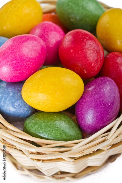 Obraz colorful easter eggs in basket