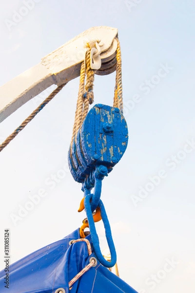 Obraz construction winch lifts a load