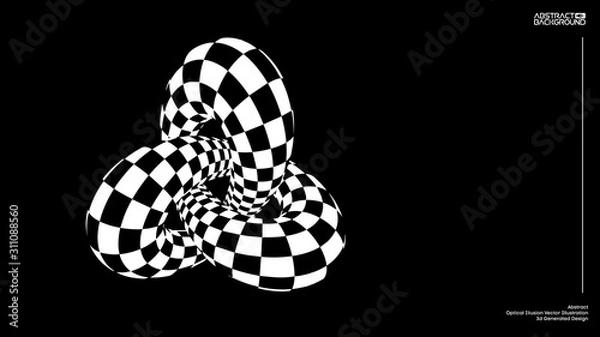 Fototapeta Optical illusion torus knot background.