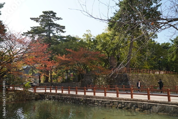 Obraz 小倉城　紅葉時期 福岡県北九州市