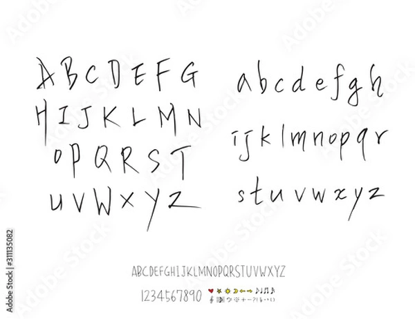 Fototapeta 벡터 문자 / 손으로 쓴 글씨체