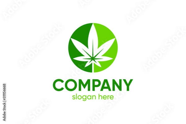 Fototapeta circle cannabis for the icon or logo design concept ready to use