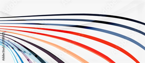 Fototapeta Trendy color stripes lines wave, great design for any purposes. Vector line pattern. Vector geometric background