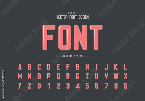 Fototapeta Highlights font and round alphabet vector, Typeface and letter number design