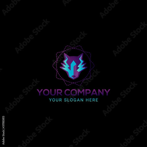 Obraz Wolf head colorful logo Design