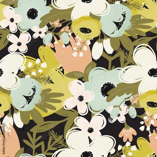 Obraz Vector spring summer flowers seamless patterns surface design