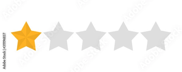 Fototapeta Star rating vector isolated. Golden star shape. Quality