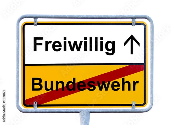 Obraz Schild Bundeswehr freiwillig