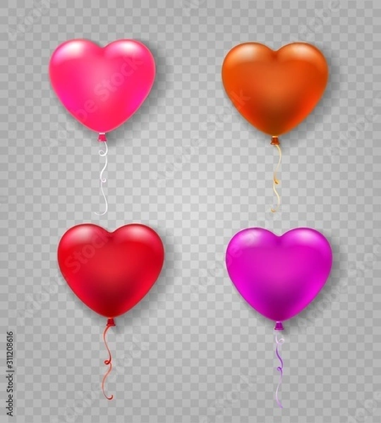 Fototapeta Heart shape balloons