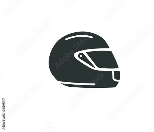 Obraz Motorcycle helmet icon vector