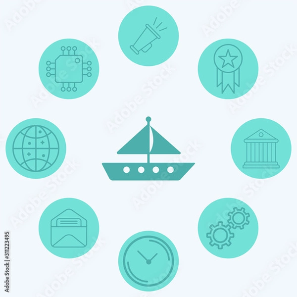 Obraz Sailboat vector icon sign symbol