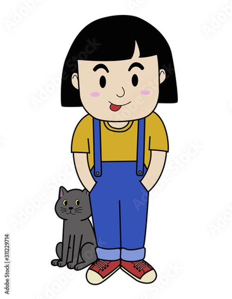 Obraz Girl&Cat