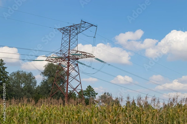 Obraz High-voltage power line, steel engineering structure