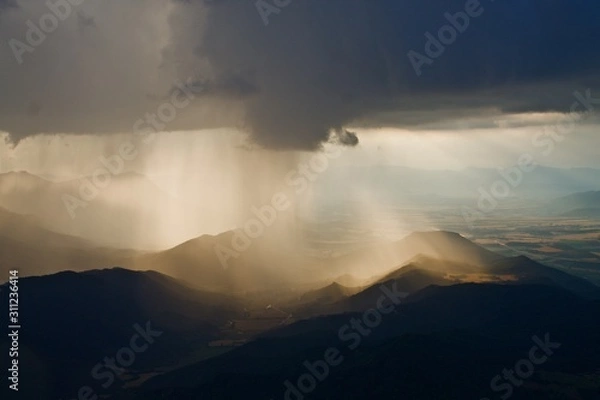 Fototapeta sunset in mountains