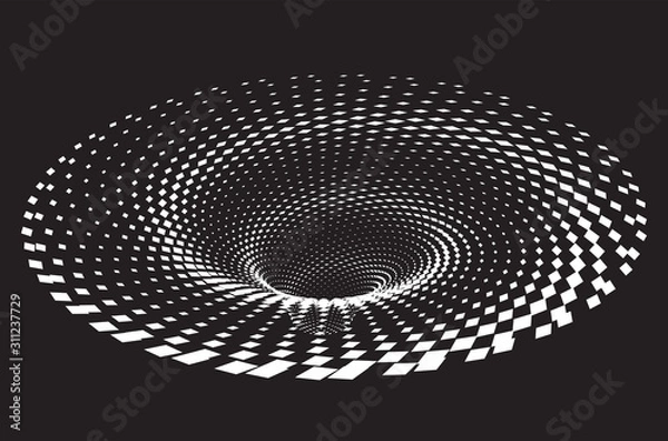 Fototapeta Dotted Halftone Vector Spiral Pattern or Texture