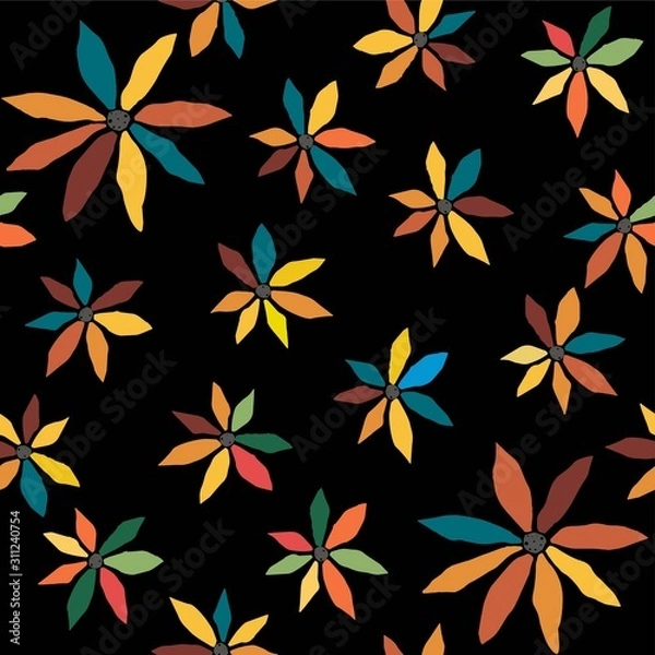 Obraz Seamless floral Pattern with yellow flowers on subtle background